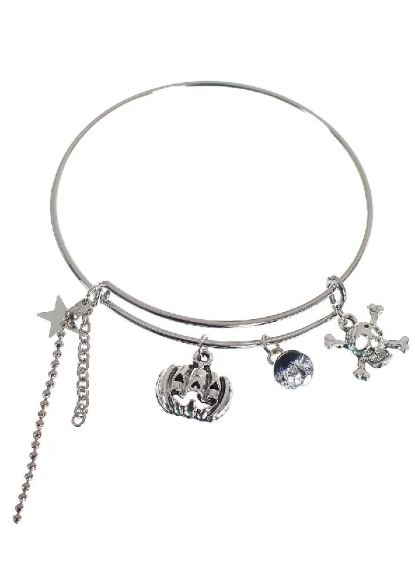 Pumpkin and Skull Halloween Costume Bangle Bracelet