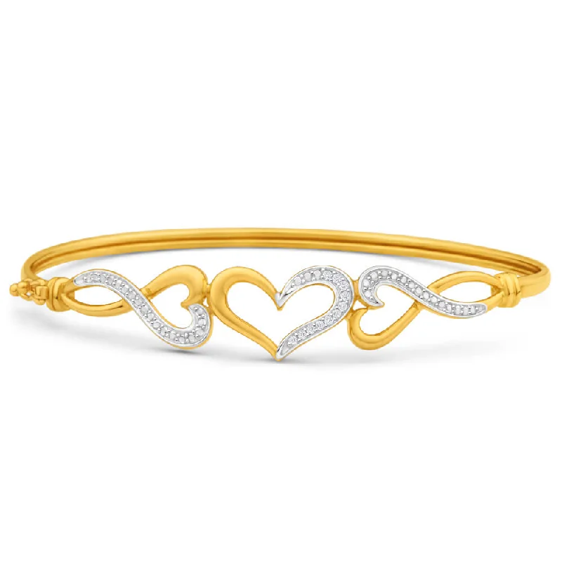 9ct Yellow Gold Gorgeous Diamond Bangle