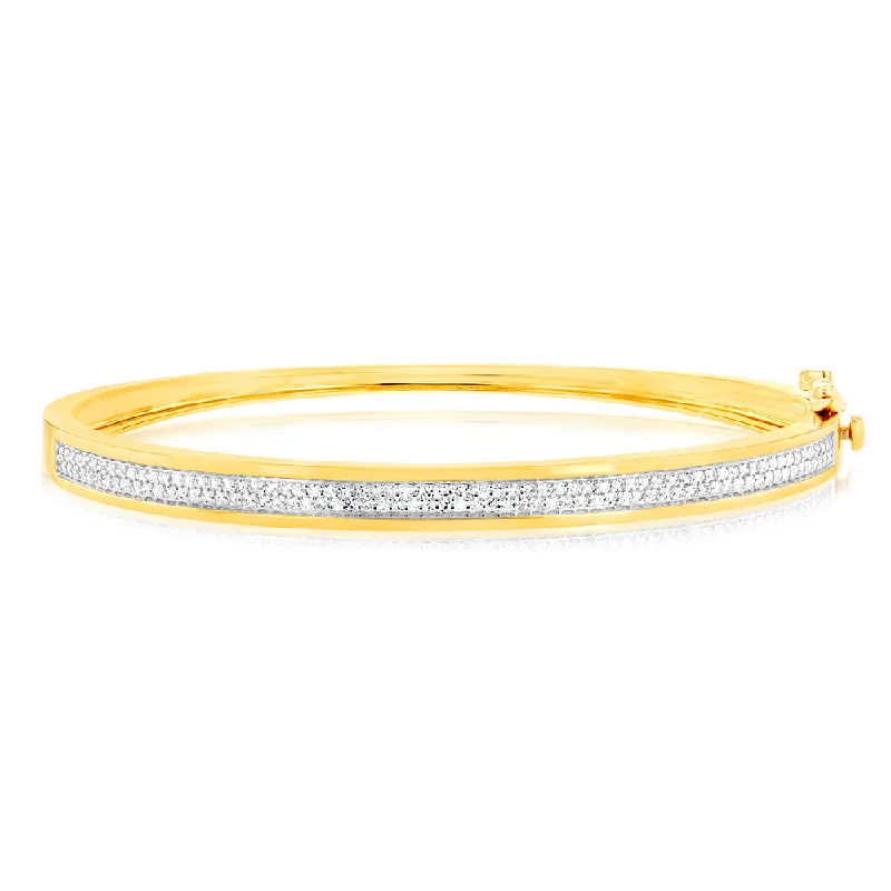 Luminesce Lab Grown 1/2 Carat Diamond Bangle in 9ct Yellow Gold