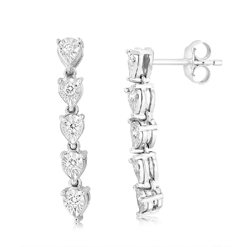 Luminesce Lab Grown 1/5 Carat Diamond Drop Earrings in Sterling Silver