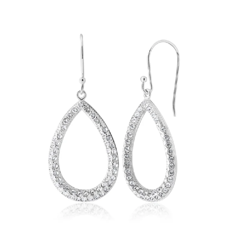 Sterling Silver 1x Diamond and Zirconia Drop Earrings