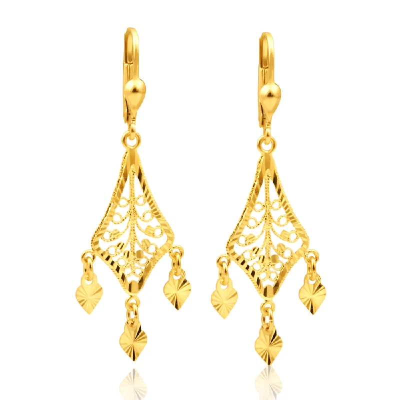 9ct Yellow Gold Chandelier Drop Earrings