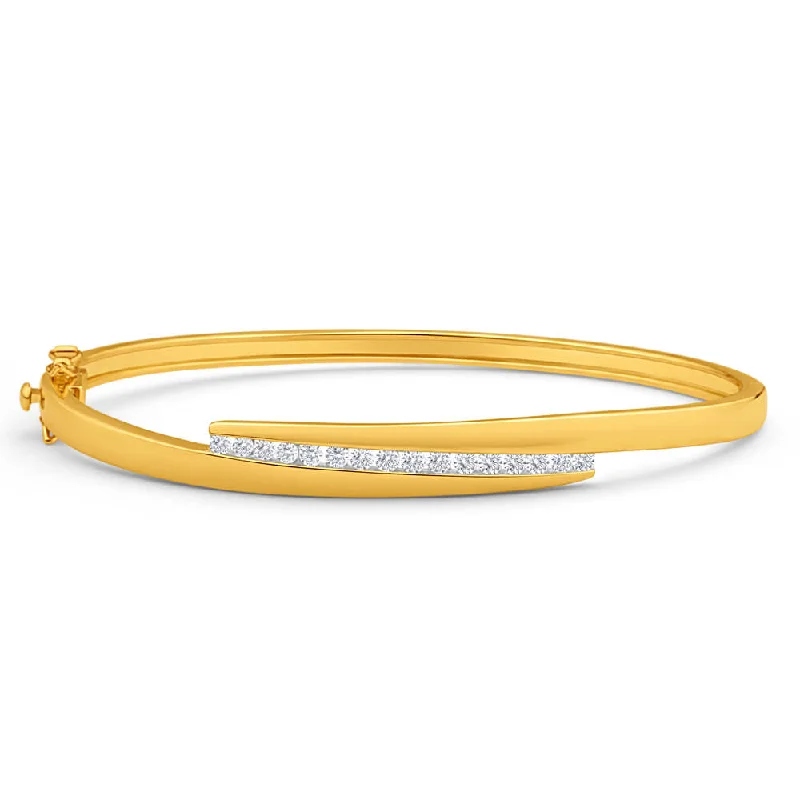 9ct Yellow Gold Magnificent 1/2 Carat Diamond Bangle