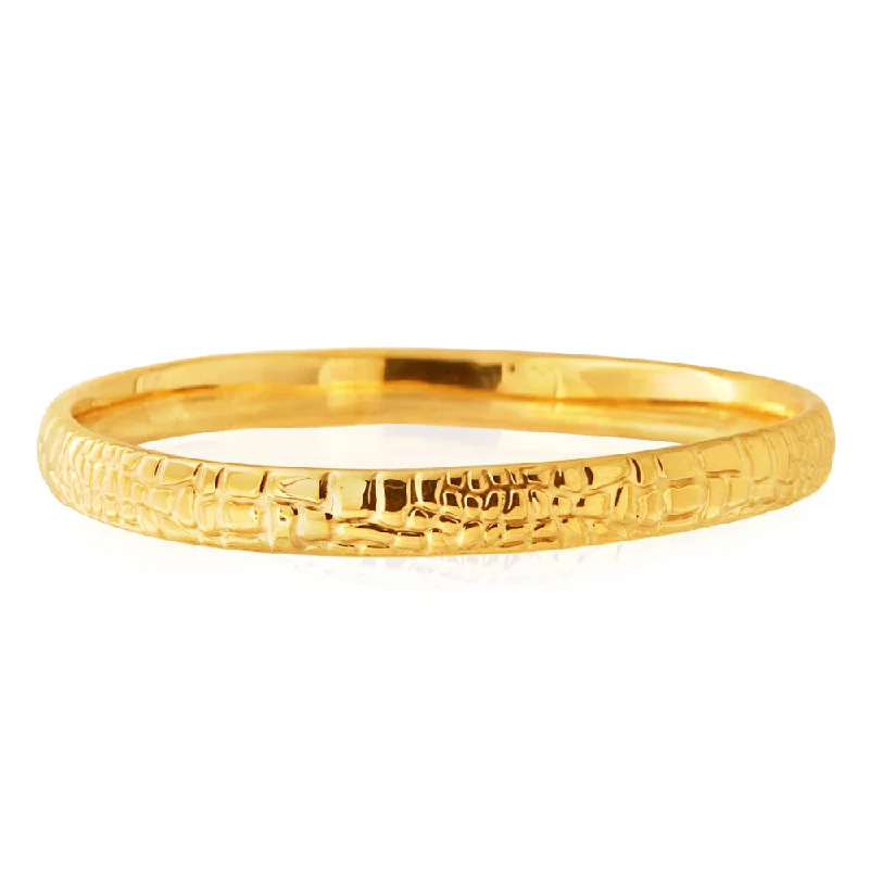 9ct Yellow Gold Silver Filled Diamond Cut Bangle