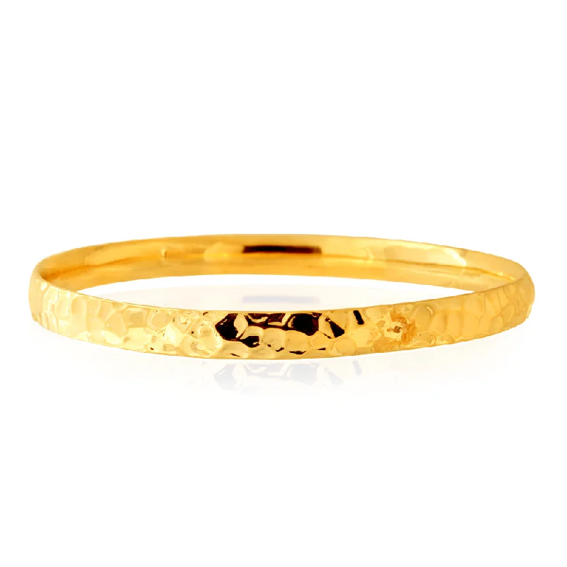 9ct Yellow Gold Silver Filled Diamond Cut Bangle