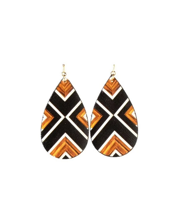 Leather Teardrop Earrings