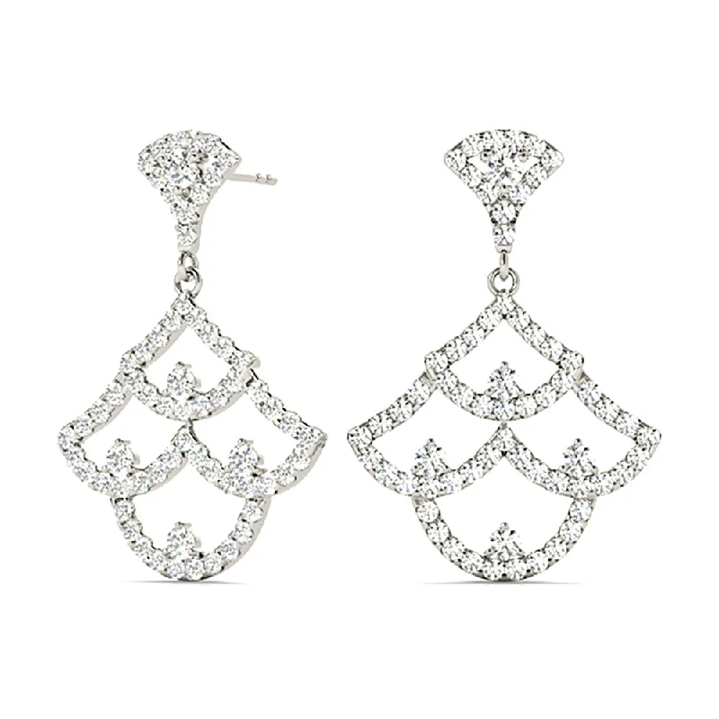 1.00 ctw Diamond Drop Earrings Modern Cocktail Style