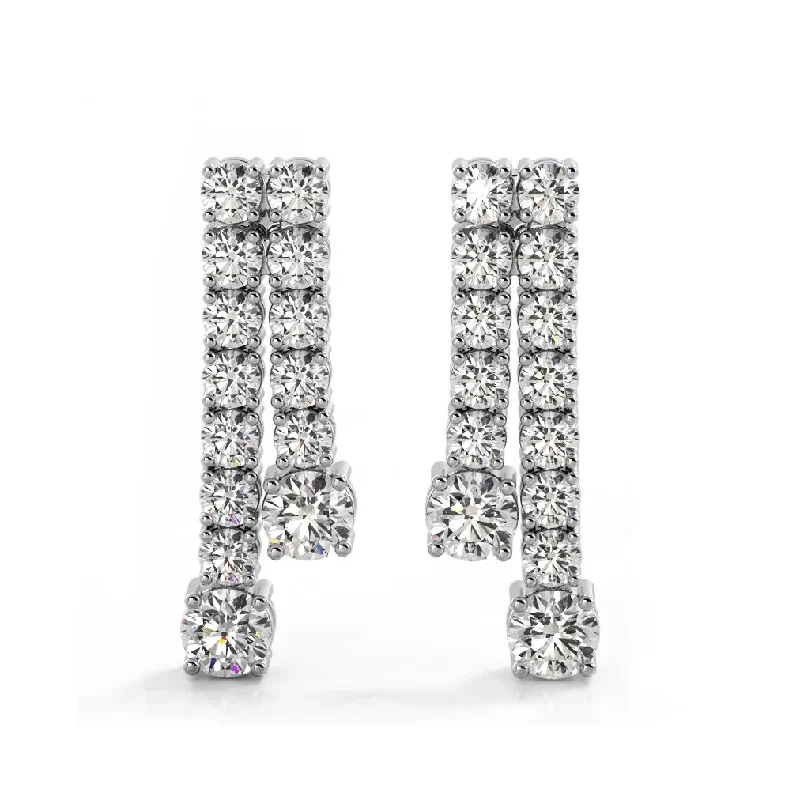 1.70 ctw. Double Strand Diamond Dangle Earrings