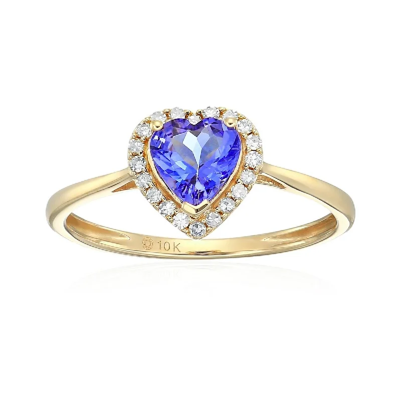 10KT Yellow Gold Tanzanite and Diamond Ring