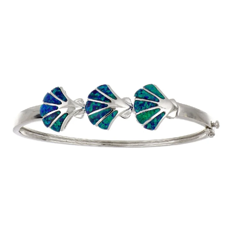 14KTW Bangle Inlay Opal 16.96 grams