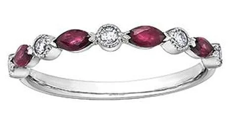 White Gold Ruby, Diamond Band.