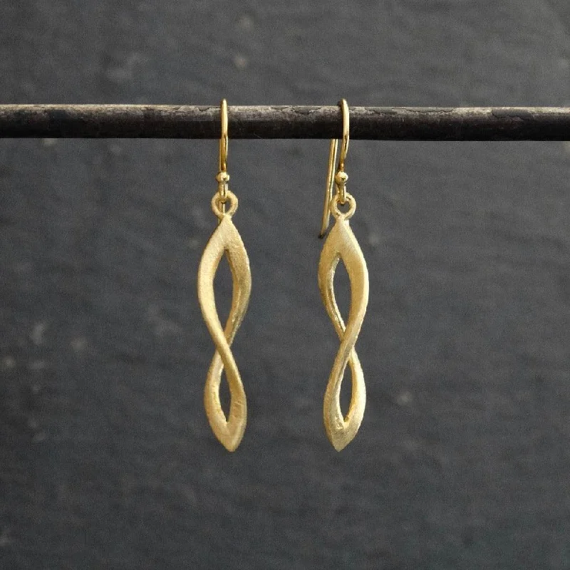 Gold Brushed Infinity Twist Earrings