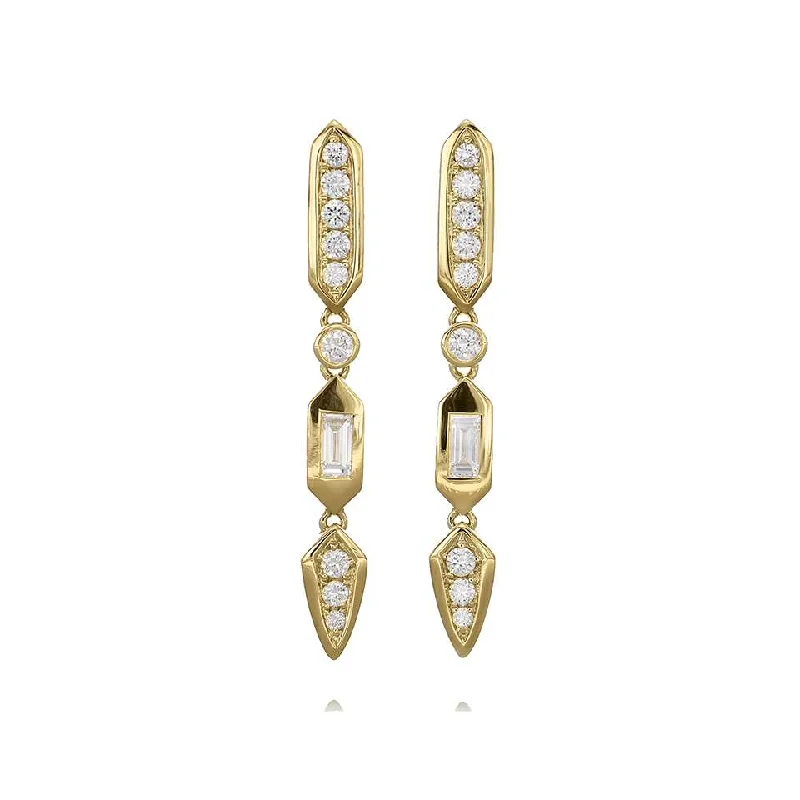 18ct Yellow Gold Diamond Drop Earrings