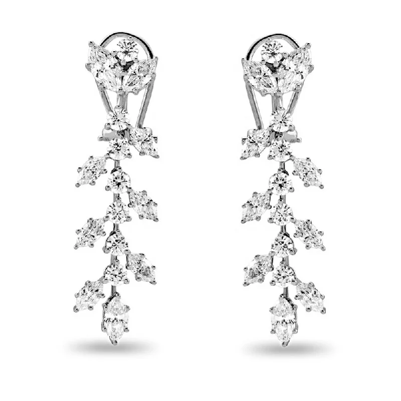 4.25 ct. Marquise Diamond Drop Earrings Flower Design