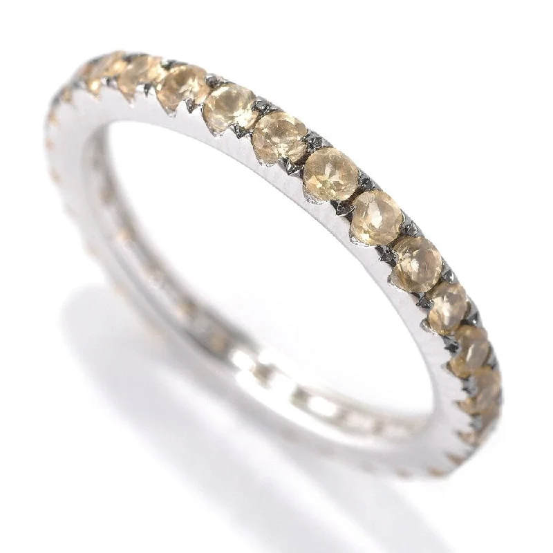 925 Sterling Silver Citrine Eternity Band Ring