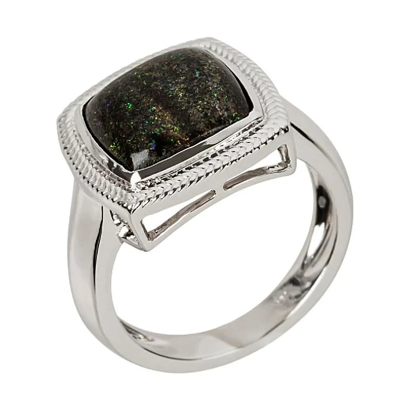 925 Sterling Silver Matrix Opal Classic Ring