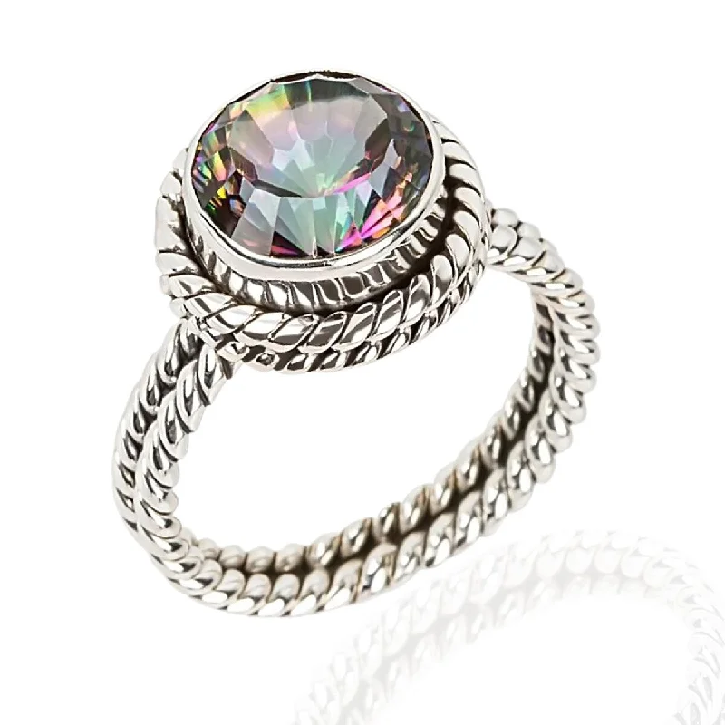 925 Sterling Silver Mystic Topaz Classic Ring