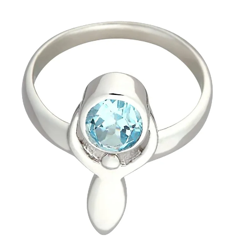 925 Sterling Silver Sky Blue Topaz Classic Ring