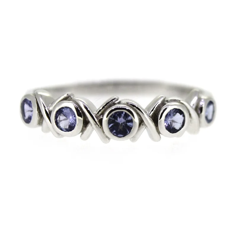 925 Sterling Silver Tanzanite 5-Stone Ring