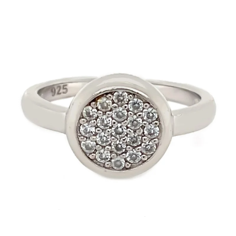 925 Sterling Silver White Natural Zircon Ring