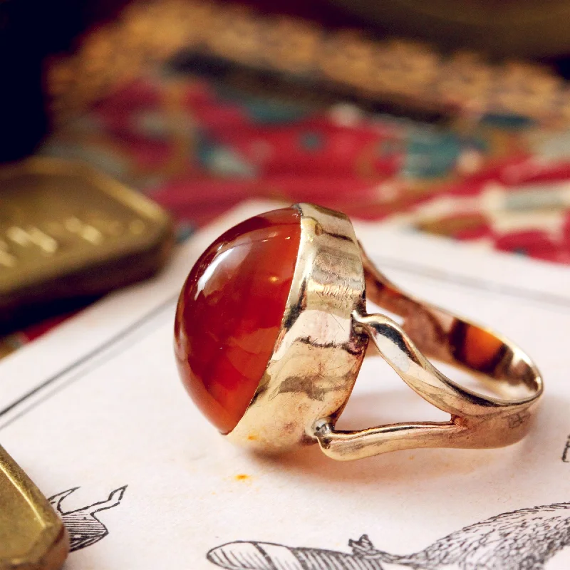 Vintage 9ct Gold Carnelian Ring