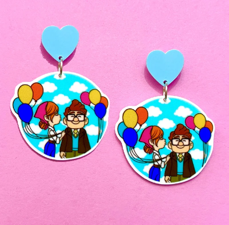 Adventure Is Out There! Carl & Ellie Round Acrylic Drop Earrings