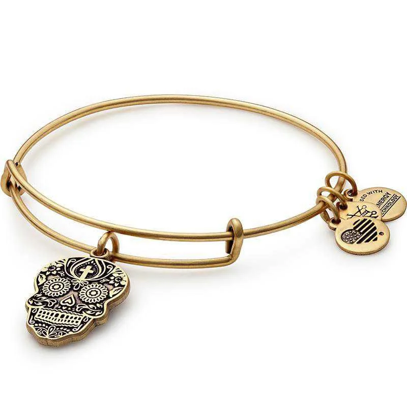 ALEX AND ANI Calavera Charm Bangle