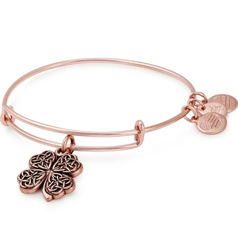 ALEX AND ANI Four Leaf Clover Charm Bangle