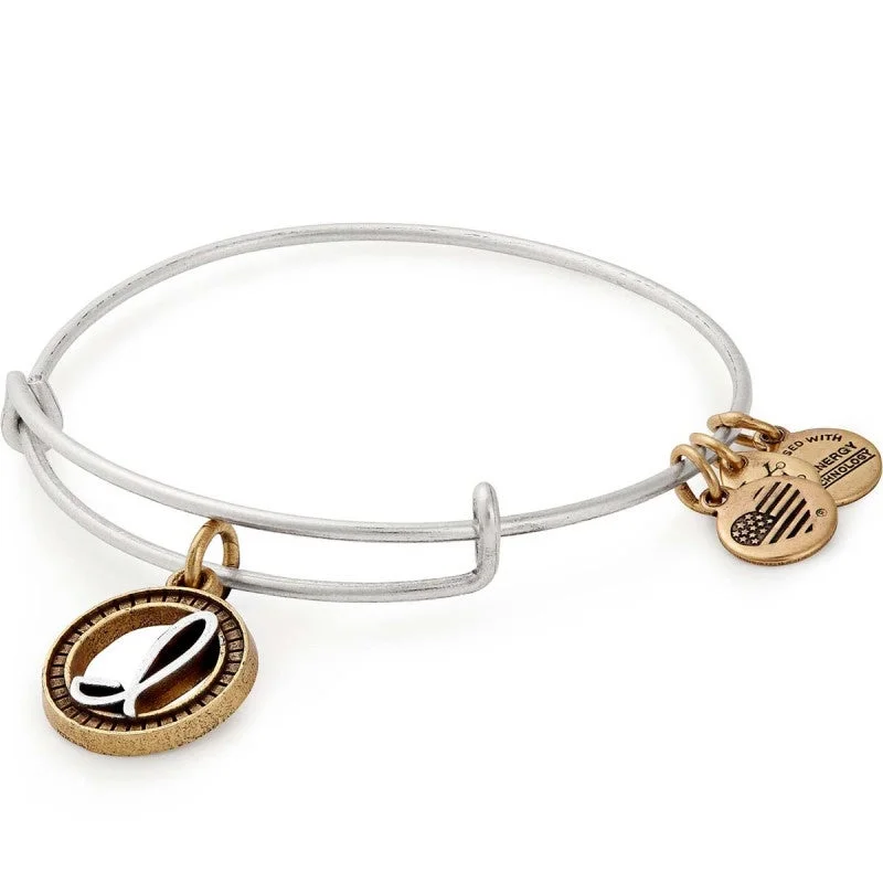 ALEX AND ANI Initial I Two Tone Charm Bangle