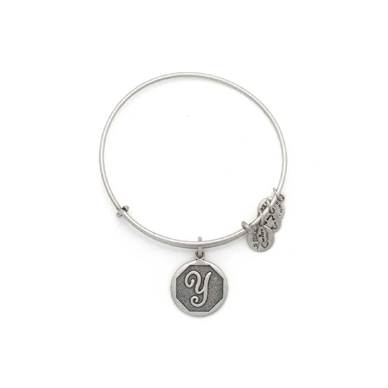 ALEX AND ANI Initial Y Bangle Silver