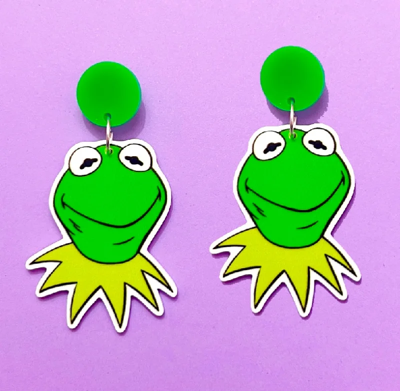 Annoyed Kermie Inspired Drop Earrings