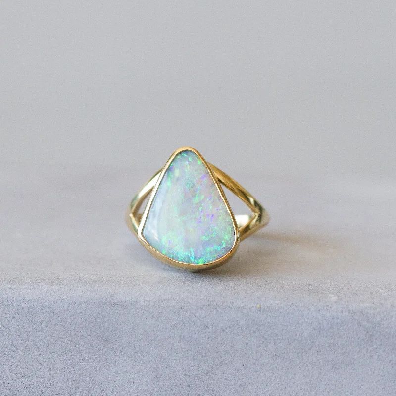 Australian Boulder Opal Gold Cleo Ring