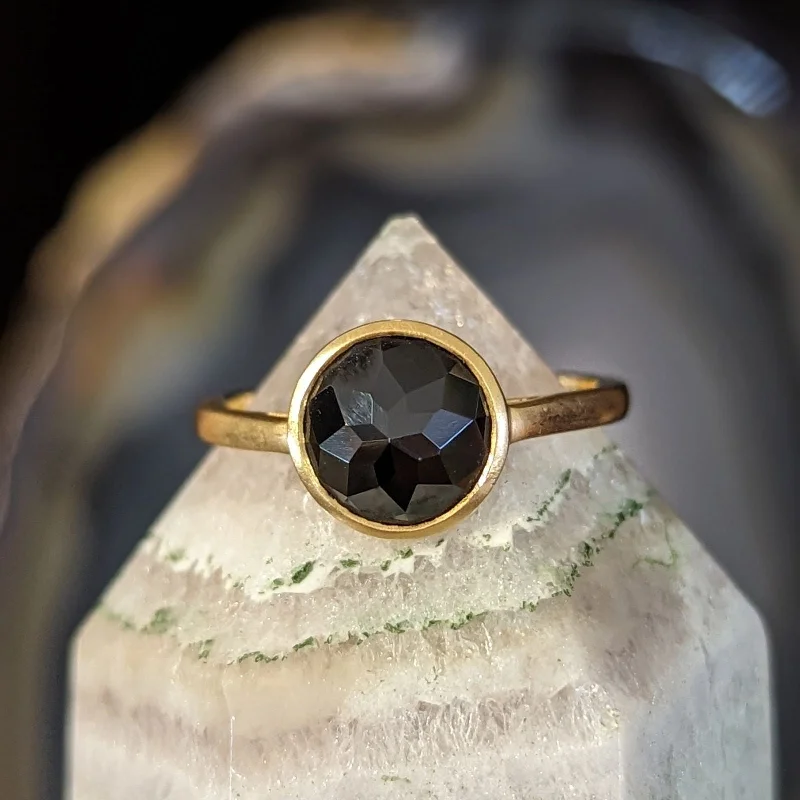 Black Spinel Stackable Ring