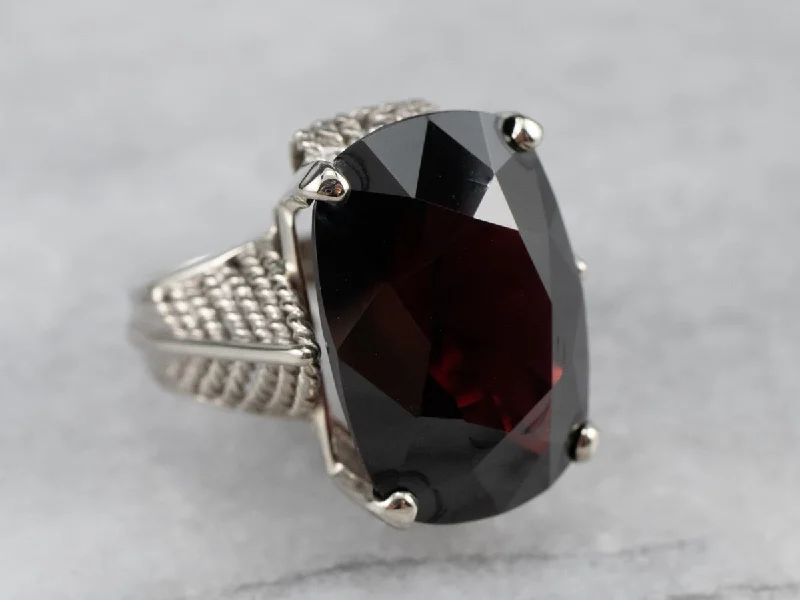 Bold Garnet Gold Cocktail Ring