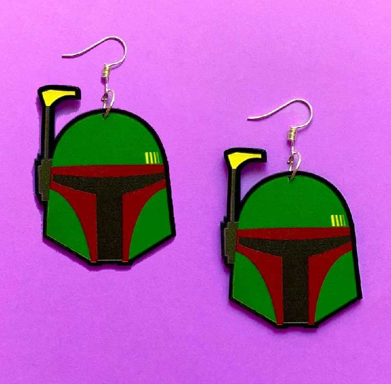 Bounty Hunter Boba Fett Acrylic Drop Earrings