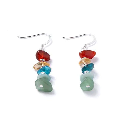 Carrie Elspeth Multicolour Semi-Precious Gems Drop Earrings