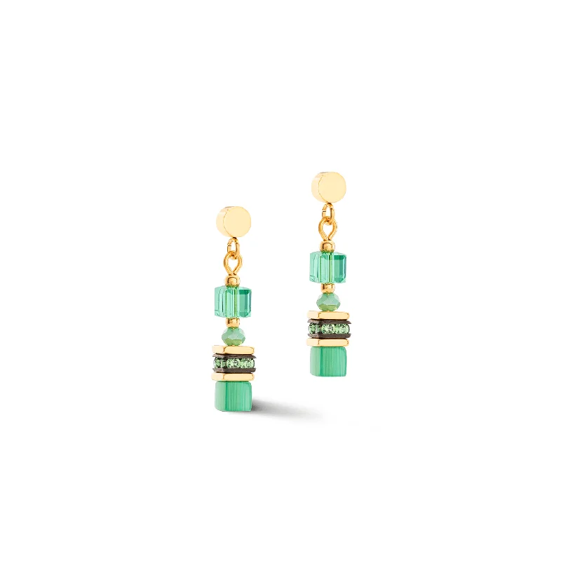 Coeur De Lion Green Mini Cubes Earrings