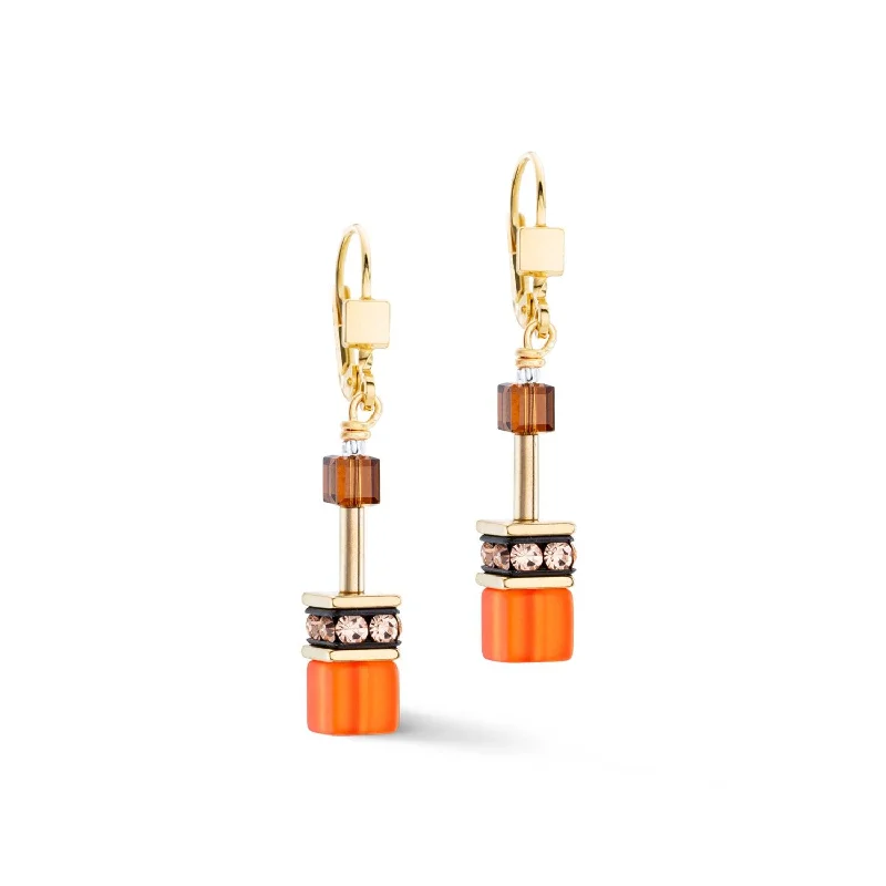 Coeur De Lion GeoCUBE® Iconic Sunset Gold Earrings