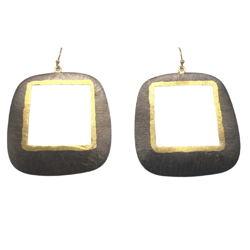 Cut Out Square Drop Earrings