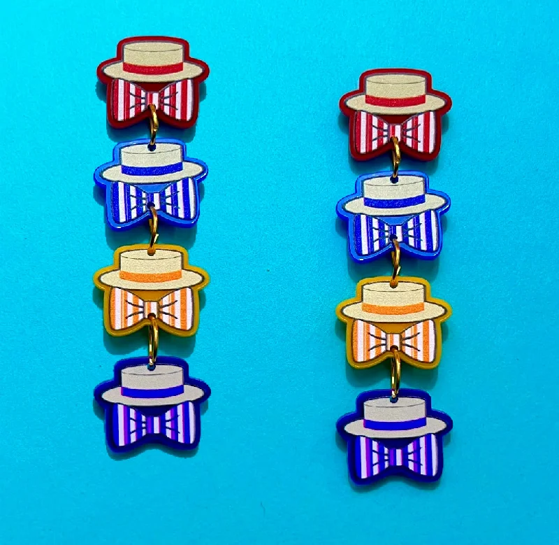 Dapper Quartet Tiered Acrylic Drop Earrings