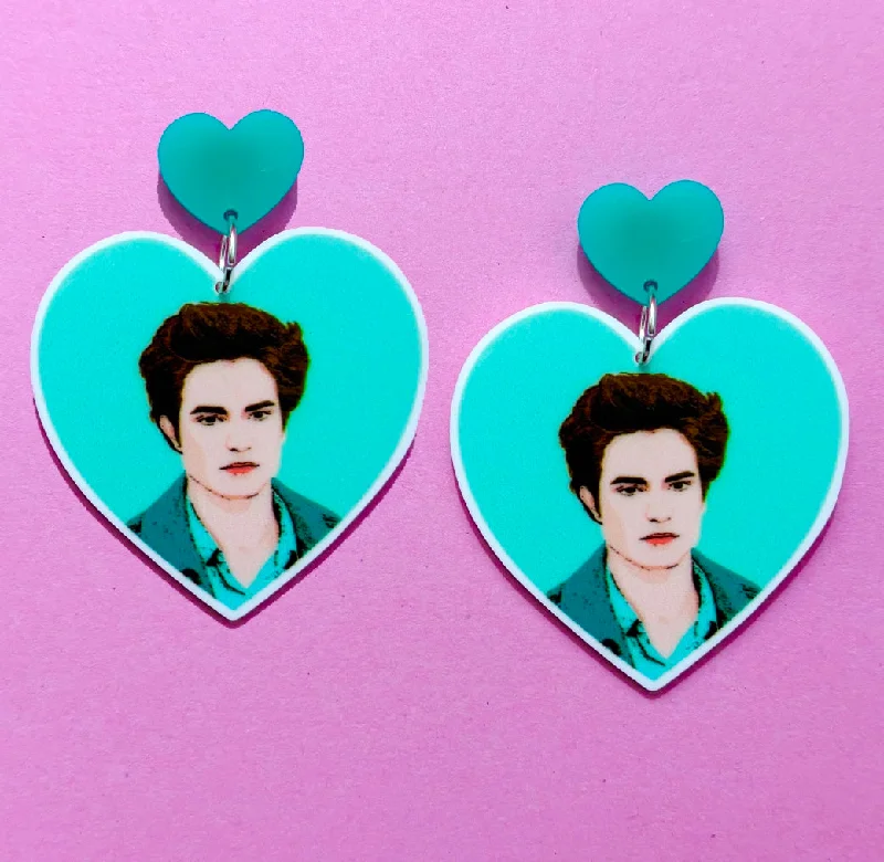 Edward Twilight Heart Drop Earrings