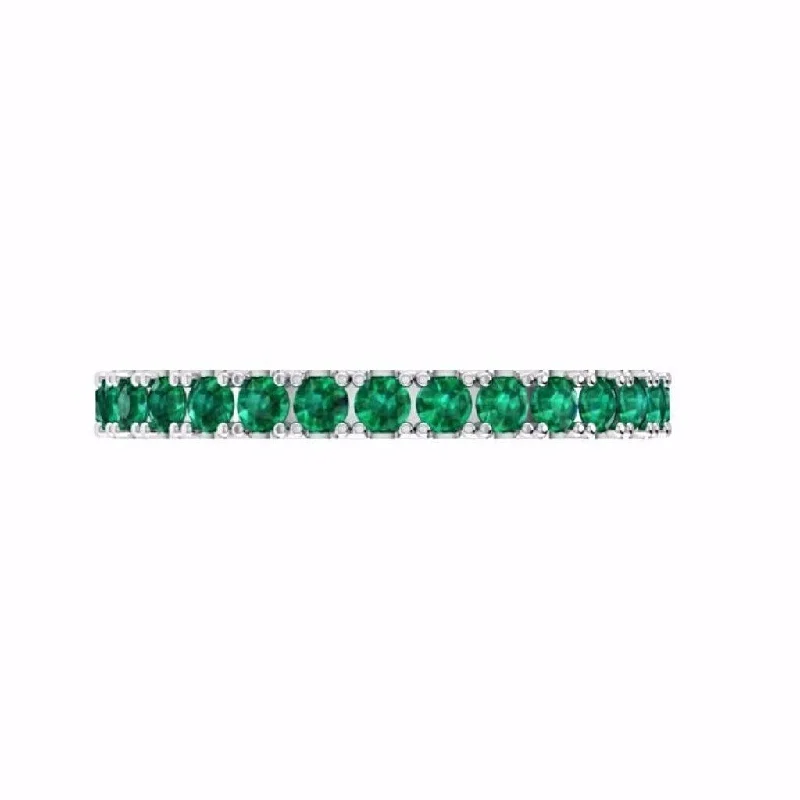 Emerald Eternity Band 14K White Gold