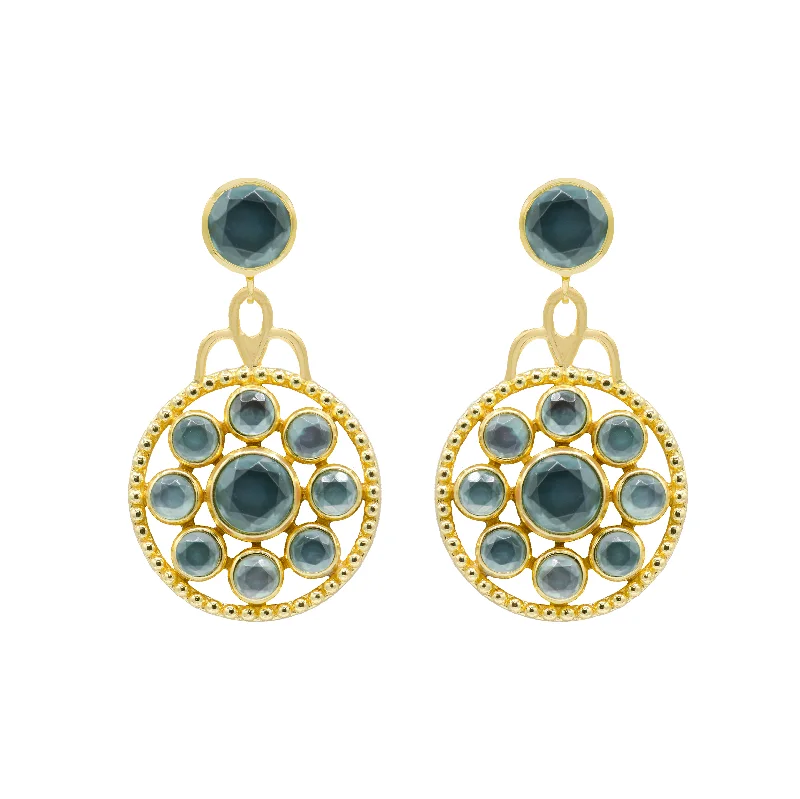 Florentina Medallion Stone Earrings