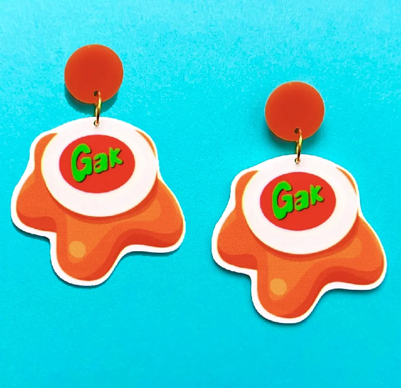 Gak Inspired Round Acrylic Drop Earrings