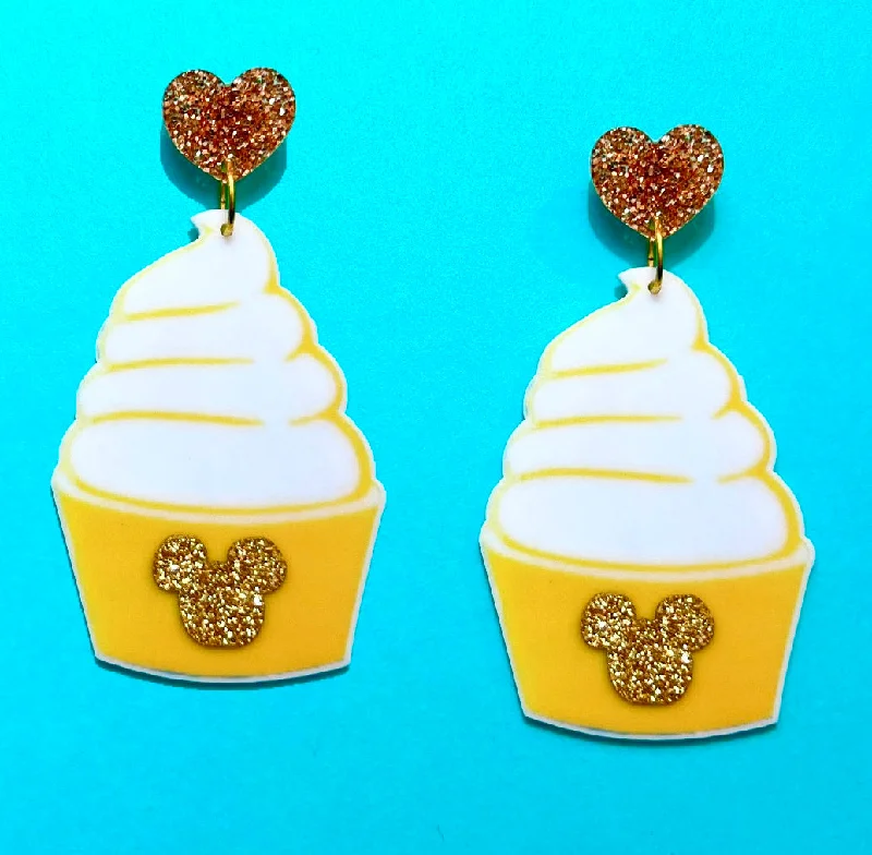 Glitter Mouse Pineapple Whip Drop Earrings