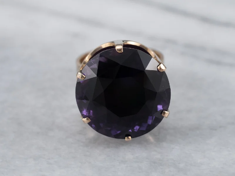 Gold Amethyst Statement Ring