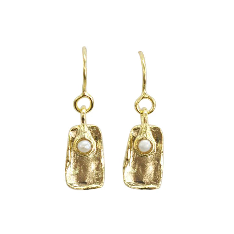 Gold Vermeil Organic Small Pearl Drop Earrings