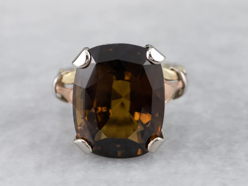 Gorgeous Brown Zircon Retro Era Ring