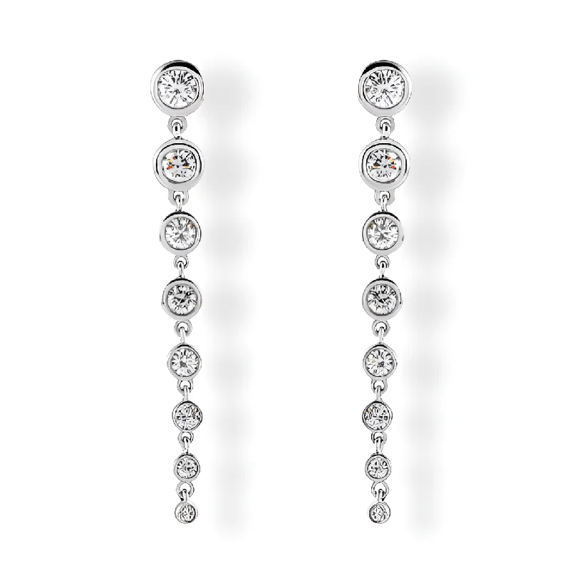 Graduated Diamond Drop Earrings