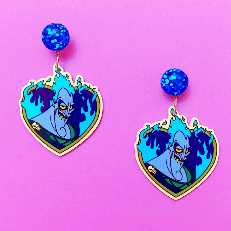 Hades Heart Acrylic Drop Earrings